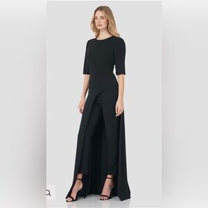 Kay Unger Davina Romper Walk thru Jumpsuit Dress Black.